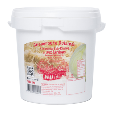 Choucroute cuisinée à la graisse d'oie, riesling et lardons en seau de 1kg
