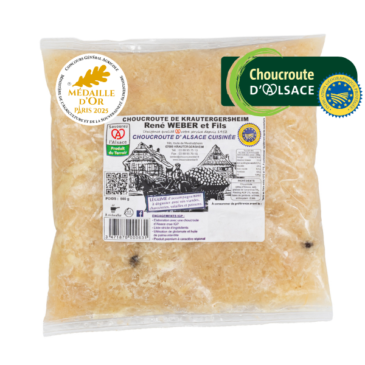 Choucroute d'Alsace IGP cuisinée en sachet de 500g - MÉDAILLE D'OR